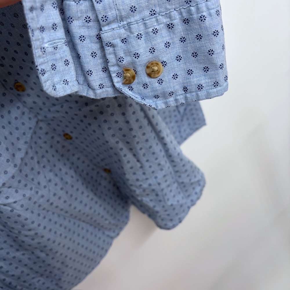 Johnnie-O' Hangin Out Long Sleeve Button Up Shirt XXL Mens Blue Conrad Chambray - Picture 8 of 10